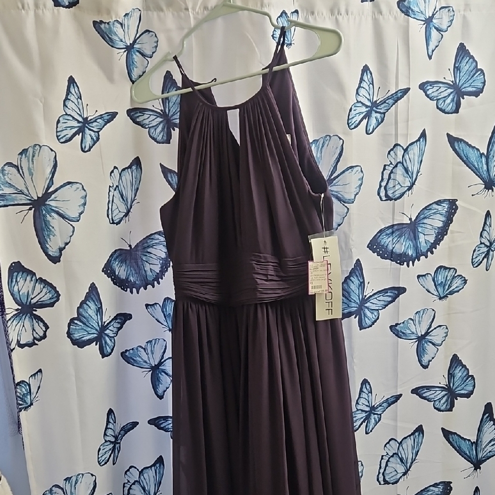 #Levkof Elegant Purple Halter Dress